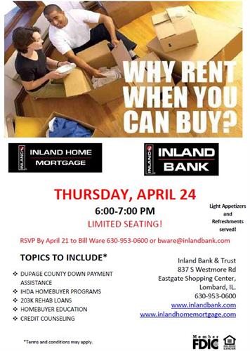 Homebuyer Seminar - Hosted by Inland Bank header image