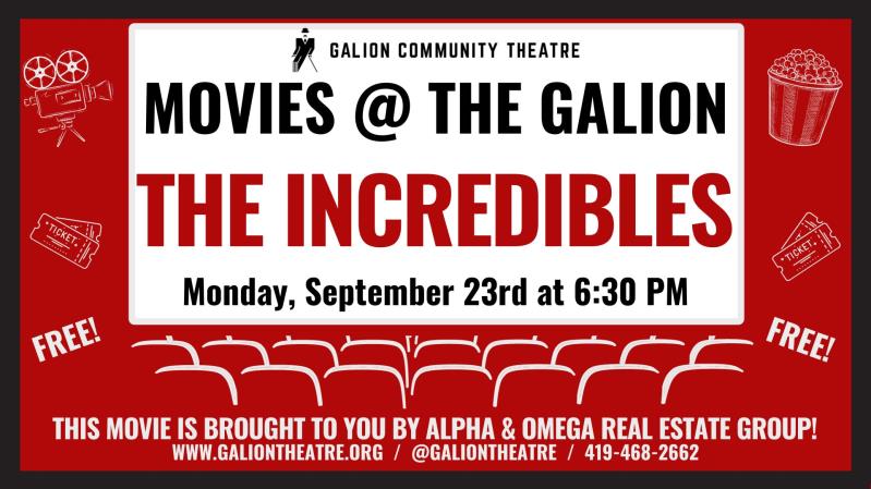 Movies @ The Galion: THE INCREDIBLES header image