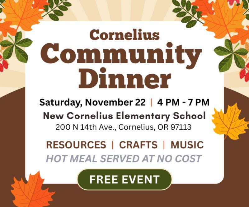 Cornelius Community Dinner header image