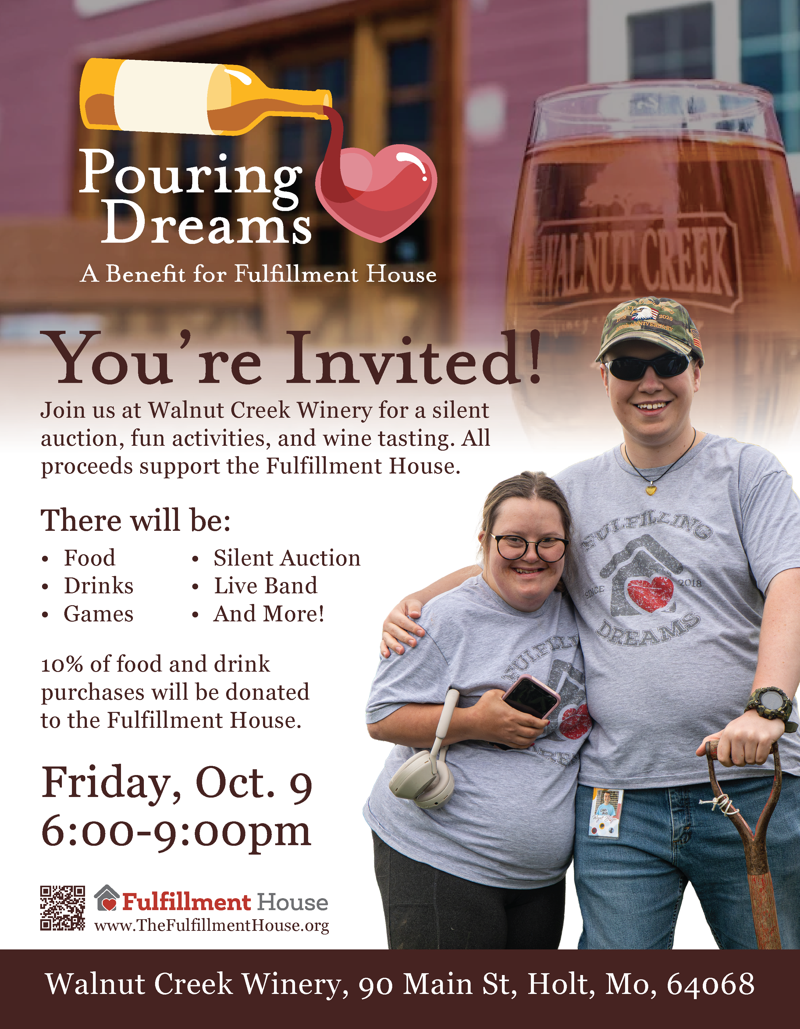 Pouring Dreams: A Benefit for Fulfillment House header image