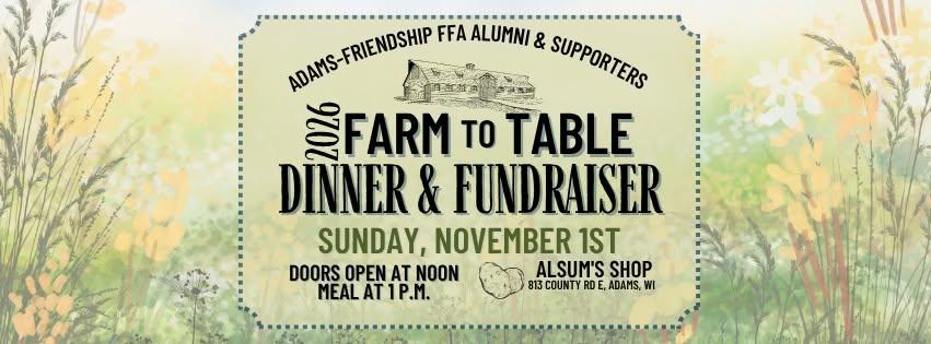 2026 Farm to Table Dinner  header image