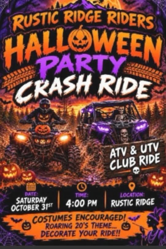 Rustic Ridge Riders Halloween Party Crash Ride  header image