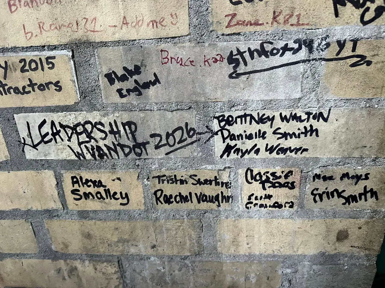 Leadership Wyandot 2026 signatures on a wall