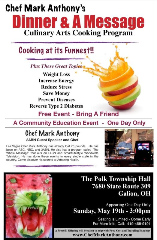Chef Mark Anthony's Dinner & A Message header image