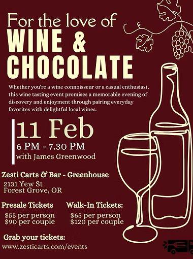 For The Love of Wine & Chocolate Wine Tasting header image