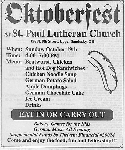 Oktoberfest at St Paul Church header image