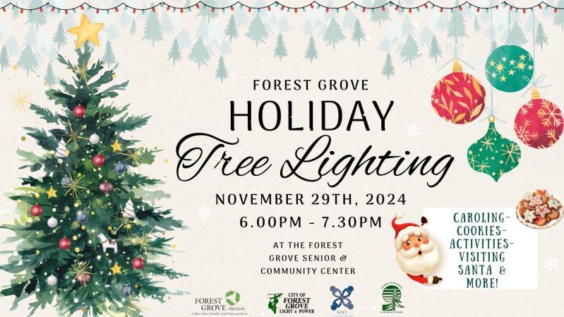 2024 Forest Grove Holiday Tree Lighting header image