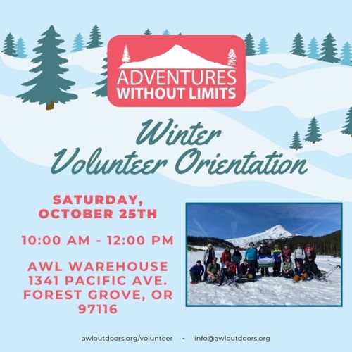 Adventure without Limits- Winter Volunteer Orientation header image