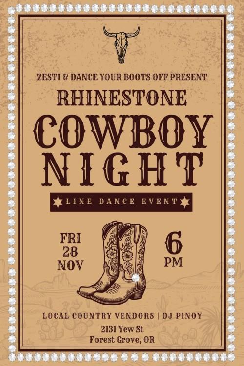 Rhinestone Cowboy Night at Zesti header image