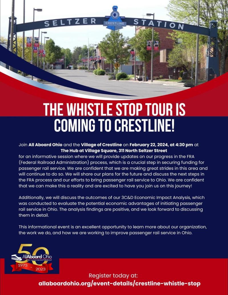 THE WHISTLE STOP TOUR IS COMING TO CRESTLINE! header image