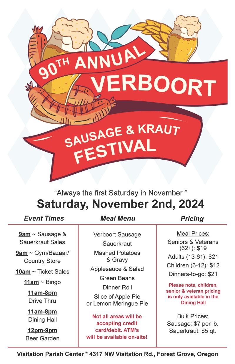 Verboort Sausage & Kraut Festival header image