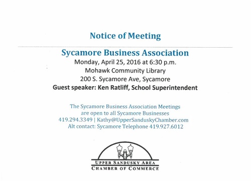 Sycamore Business Association Meeting header image