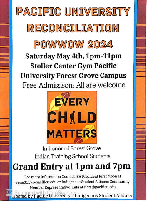 Pacific University Reconciliation Powwow 2024 header image