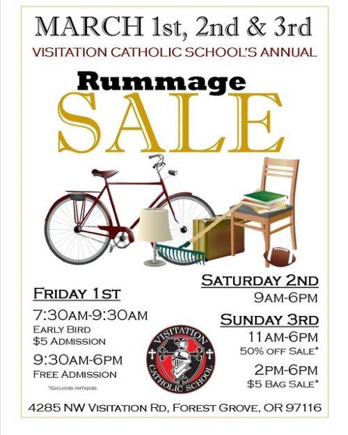Visitation Catholic School Rummage Sale header image