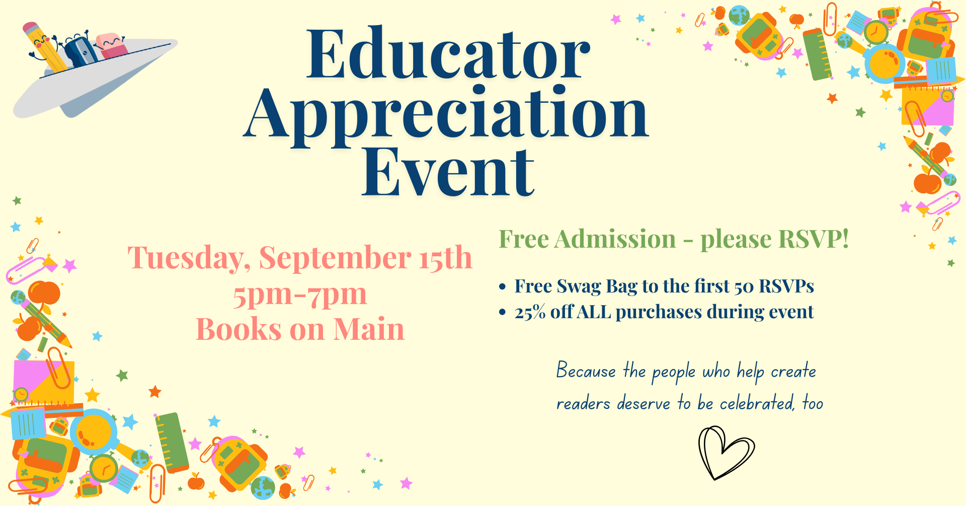 Educator Appreciation Event header image
