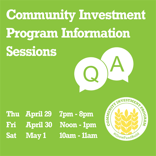 Community Investment Program Information Session - Sat May 1 @ 10am header image