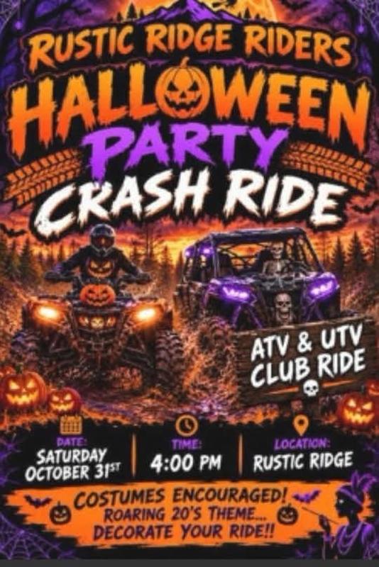 Rustic Ridge Riders Halloween Party Crash Ride  header image