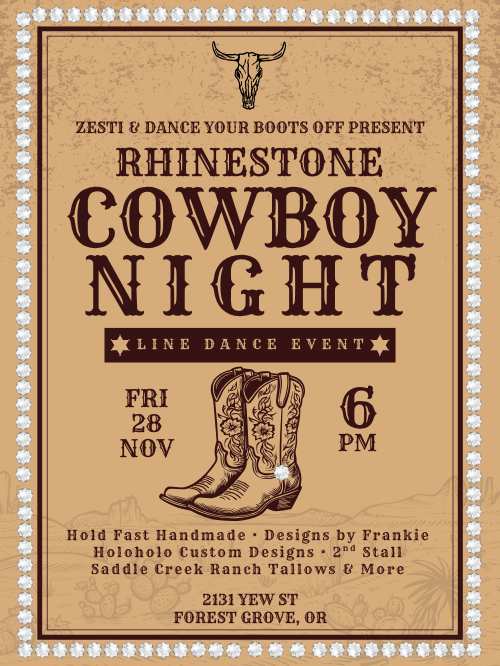 Rhinestone Cowboy Line Dancing Night header image