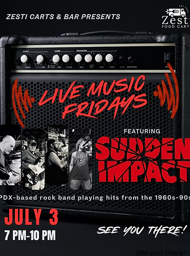 Live Music Fridays Sudden Impact header image