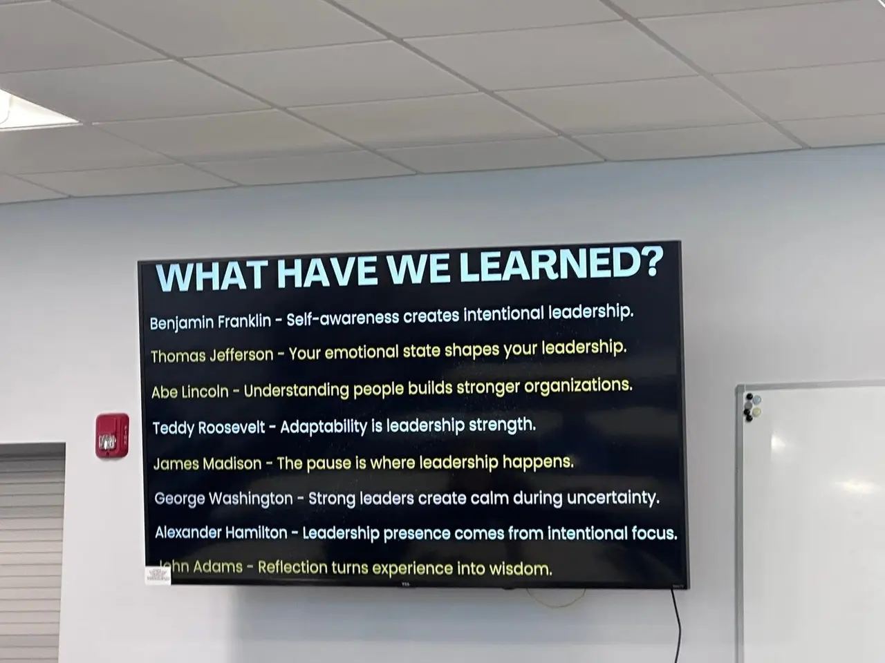 Leadership Wyandot reflection slide with participant takeaways