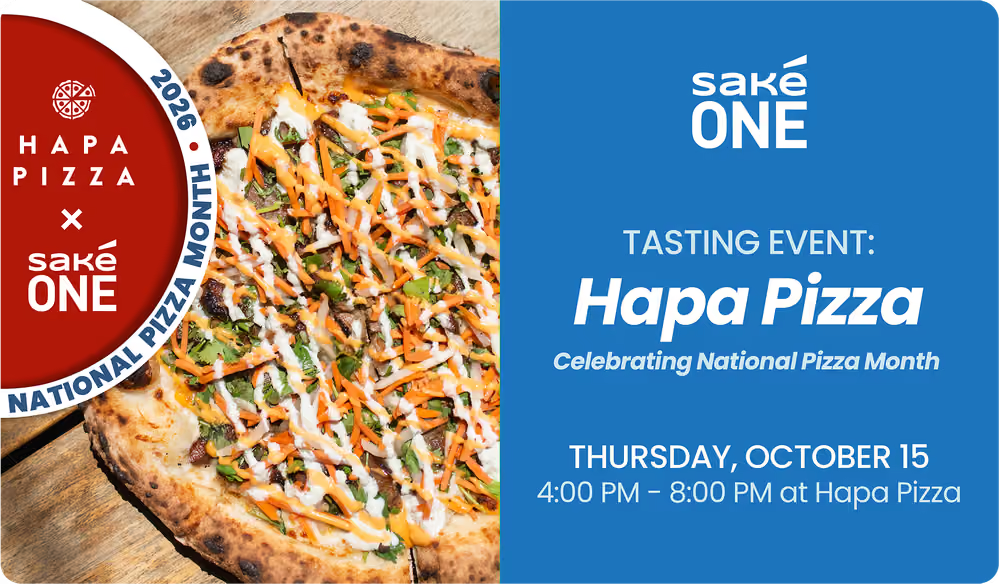 Saké Tasting at Hapa Pizza for National Pizza Month header image