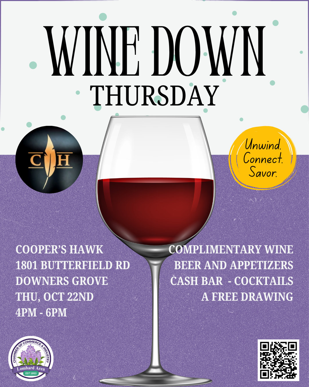 2026 Wine Down Thursday - Cooper's Hawk header image
