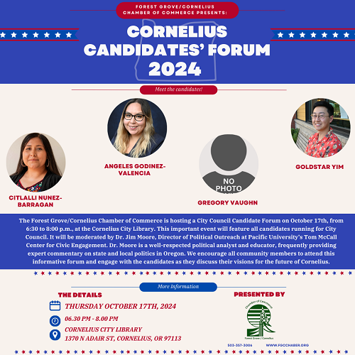 Cornelius Candidates' Forum header image