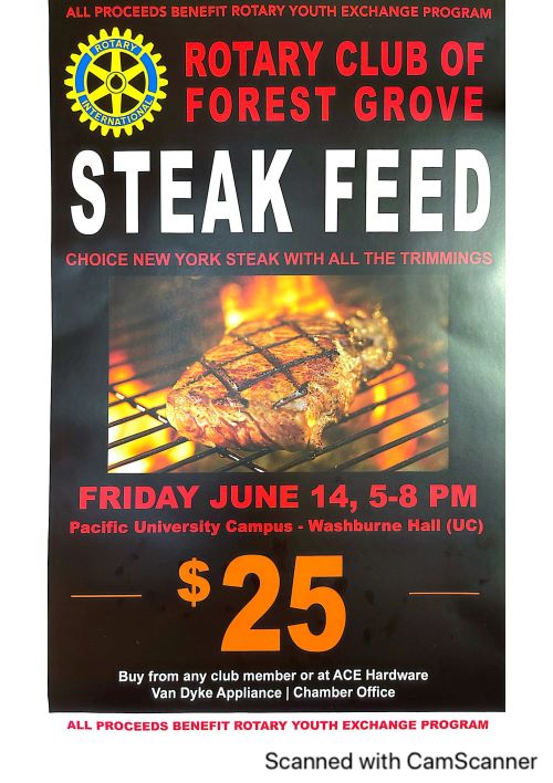 Rotary Club Forest Grove Steak Feed header image