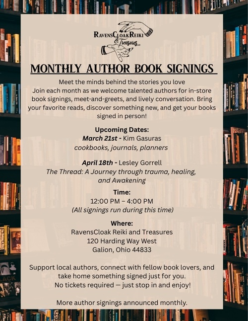 RavensCloak Local Author Book Signing Event header image