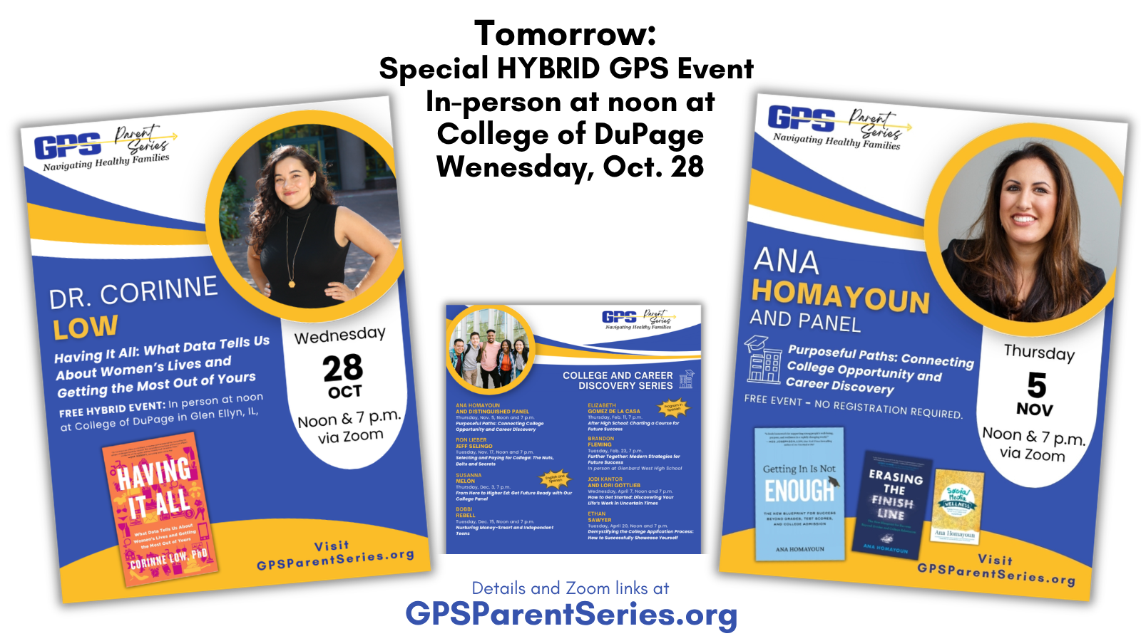 GPS Parent Series | Tomorrow! | A Glenbard Graduate Returns Home! header image