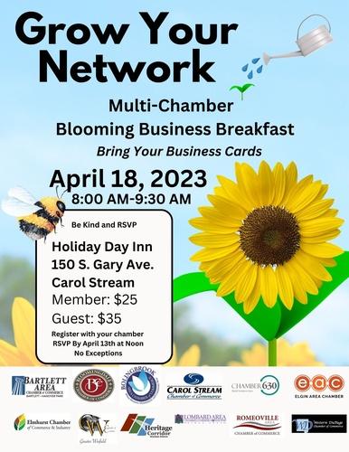 Grow Your Network Multi-Chamber Blooming Business Breakfast header image