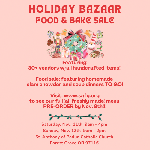 Holiday Bazaar & Food Sale header image