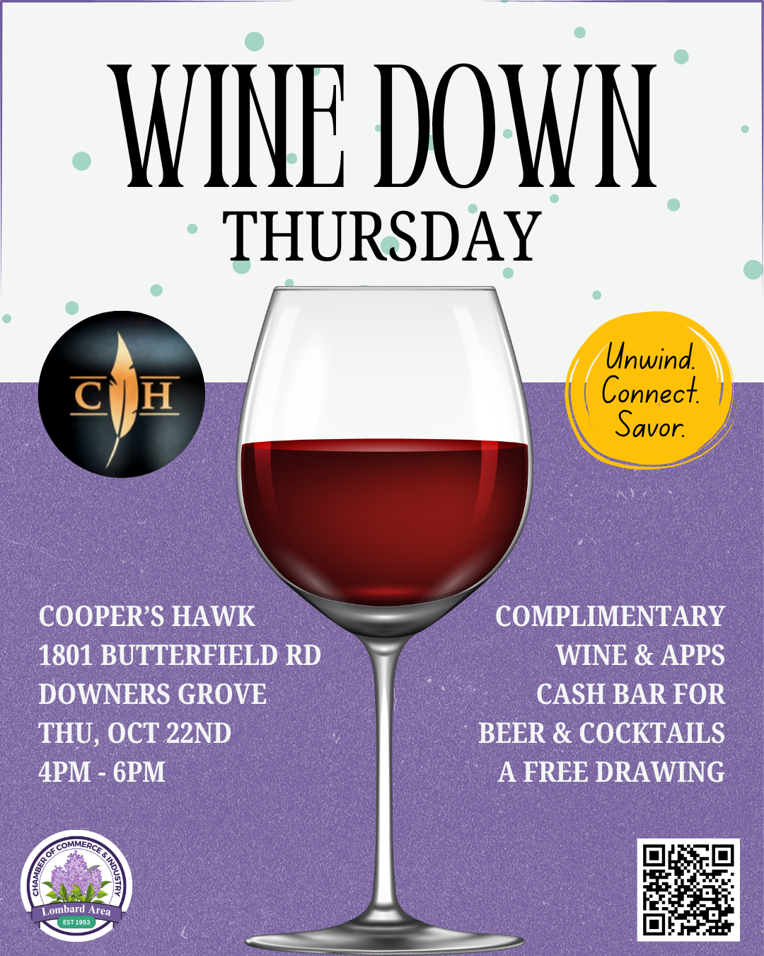2026 Wine Down Thursday - Cooper's Hawk header image
