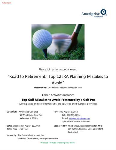 Road to Retirement: Top 12 IRA Planning Mistakes to Avoid header image