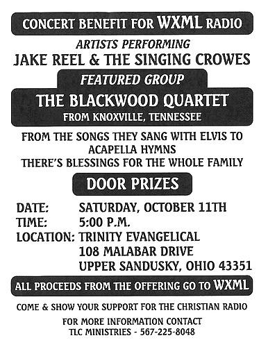 Concert Benefit for WXML Radio header image