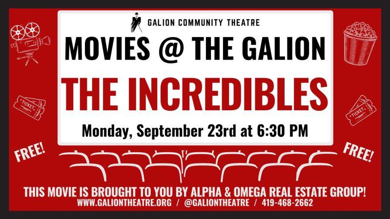 Movies @ The Galion: THE INCREDIBLES header image