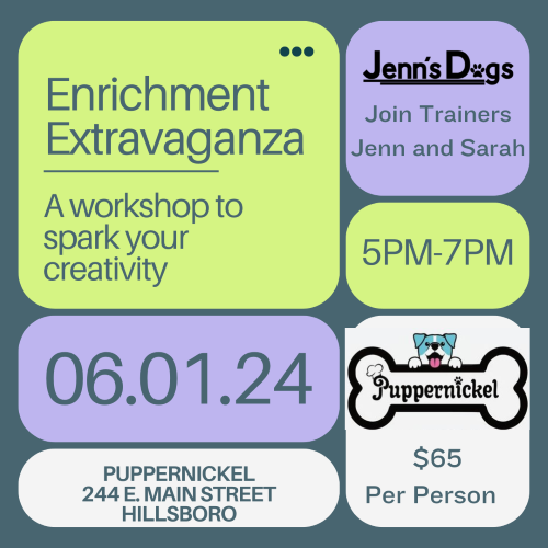 Enrichment Extravaganza w/Jenn's Dogs and Puppernickel header image