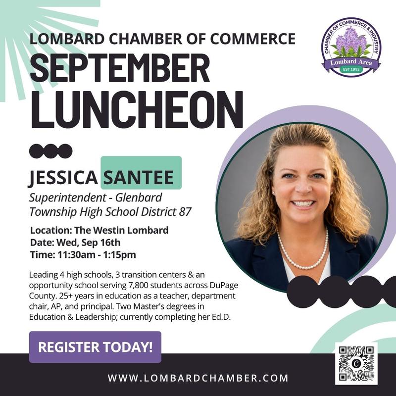 September Luncheon - Jessica Santee, Superintendent of Glenbard Township High School District 87 header image