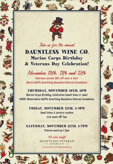 Dauntless Wine Co Annual Marines Corps Birthday Celebration header image