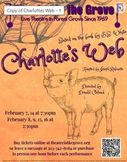 CHARLOTTE'S WEB at Theatre in the Grove header image