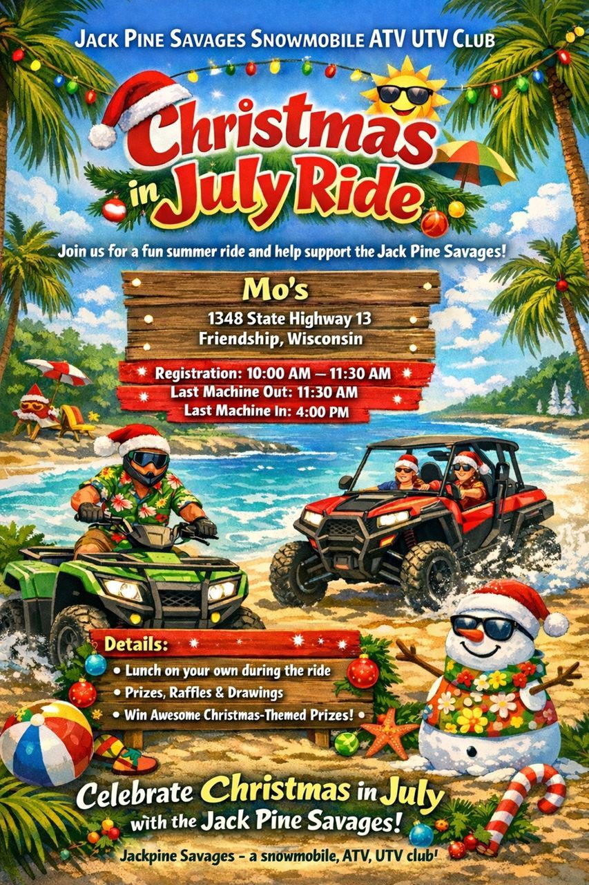 Jack Pine Savages Christmas in July Ride header image