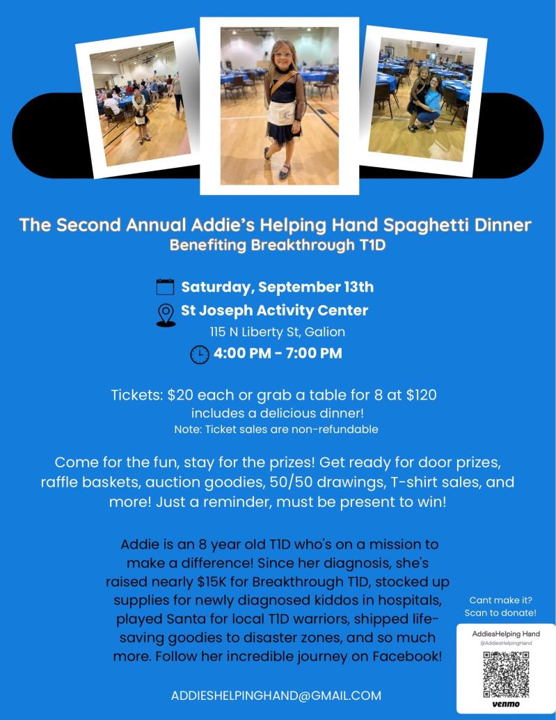 The Second Annual Addie's Helping Hand Spaghetti Dinner header image