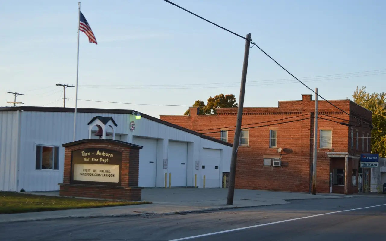 The Tiro-Auburn Volunteer Fire Department on Main Street in Tiro, Ohio