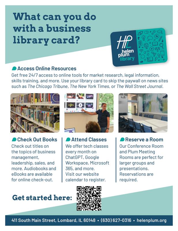 Library Cards for Business Owners at Helen Plum Library