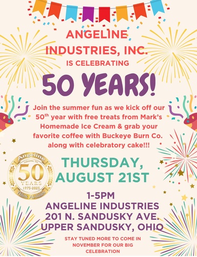 Angeline Industries 50 Year Celebration header image
