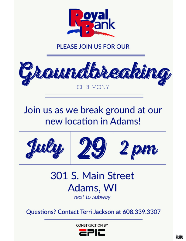 Groundbreaking Ceremony for Royal Bank  header image