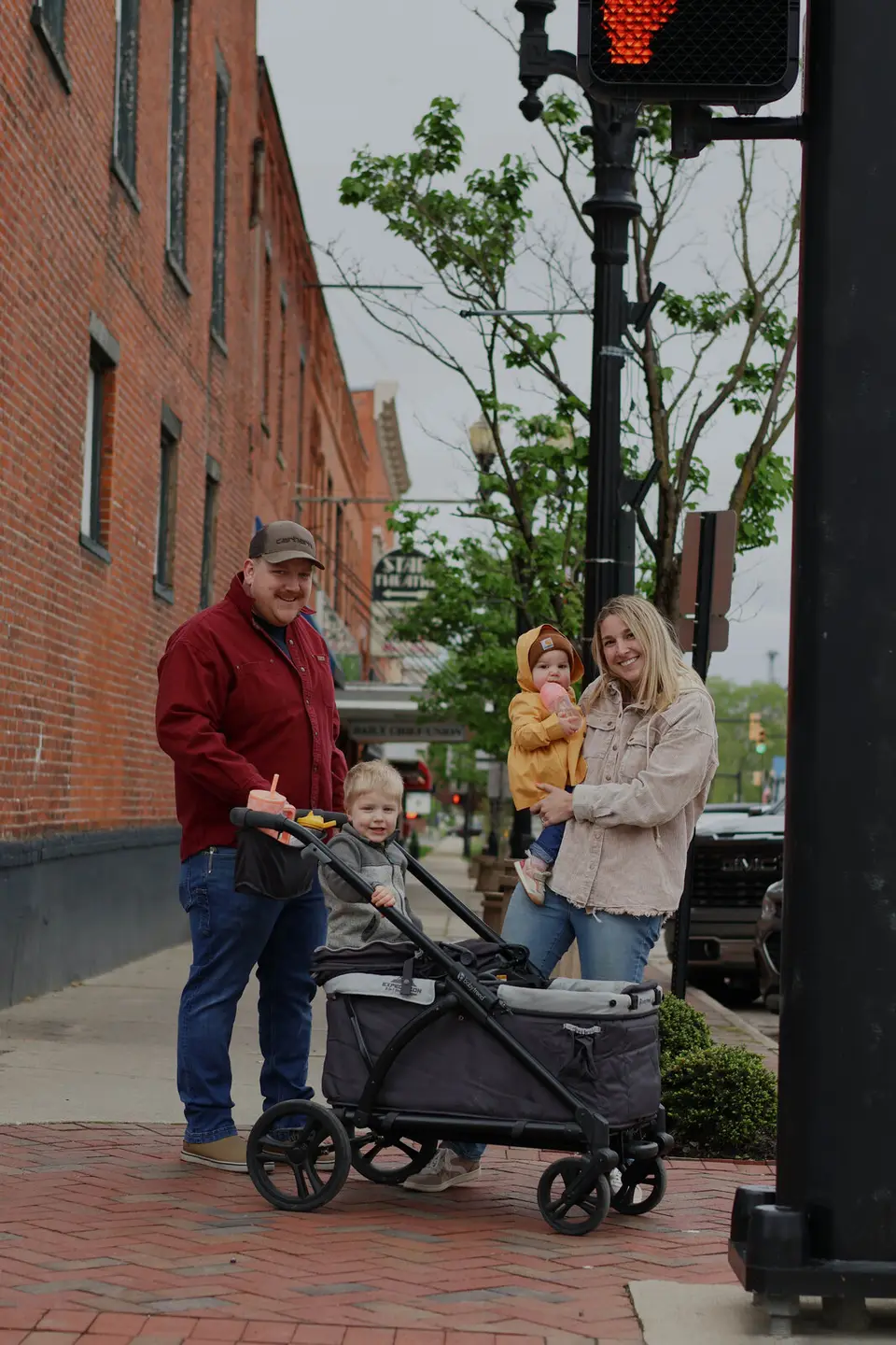 Family visiting downtown Upper Sandusky