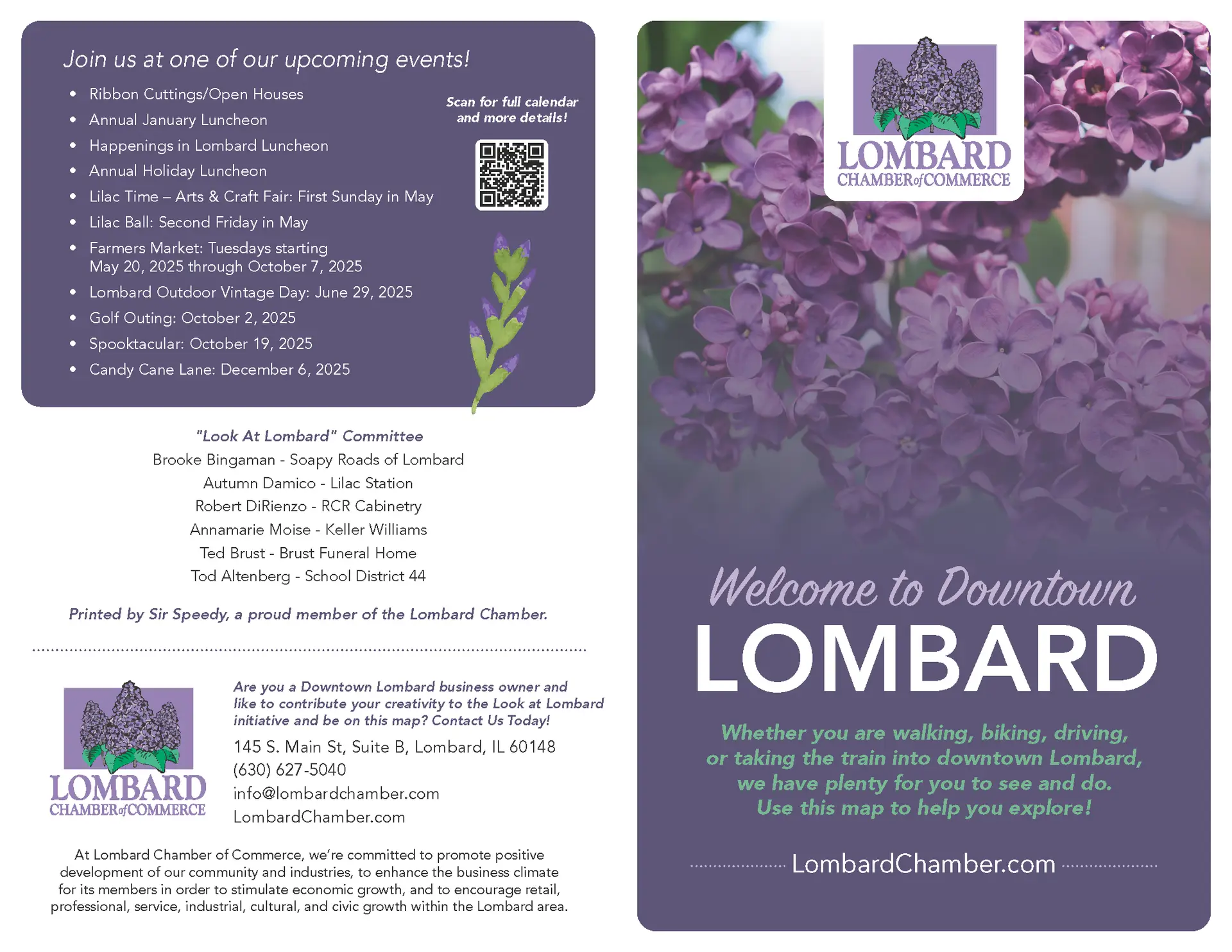 Downtown Lombard business map and guide, page 1