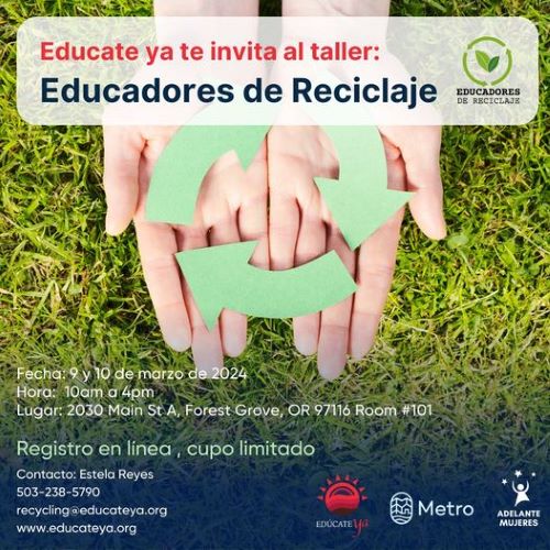 Educate ya te Invita al Taller: Educadores de Reciclaje header image
