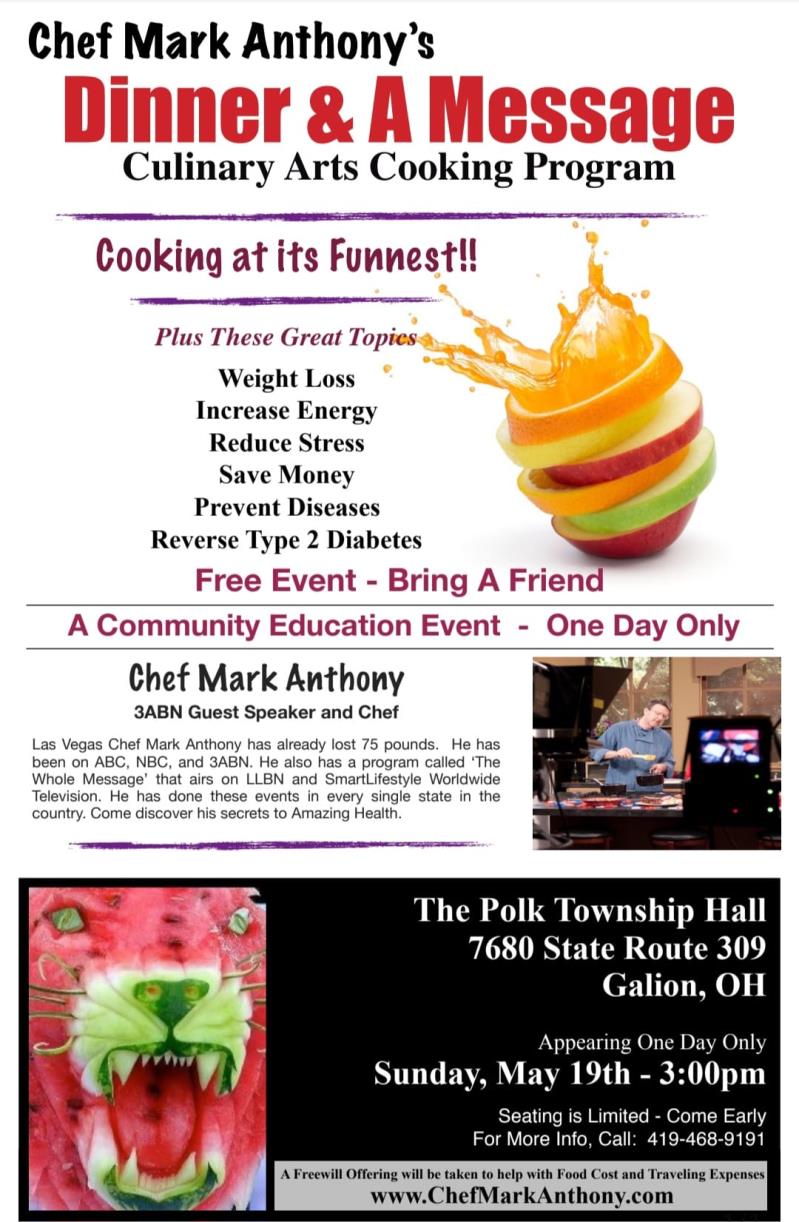 Chef Mark Anthony's Dinner & A Message header image
